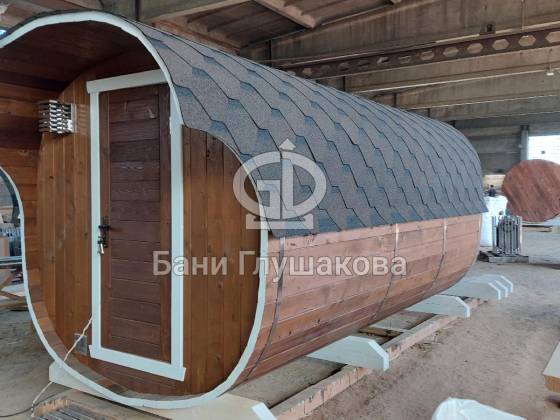 Квадратная баня бочка 4м из термодоски №82400244