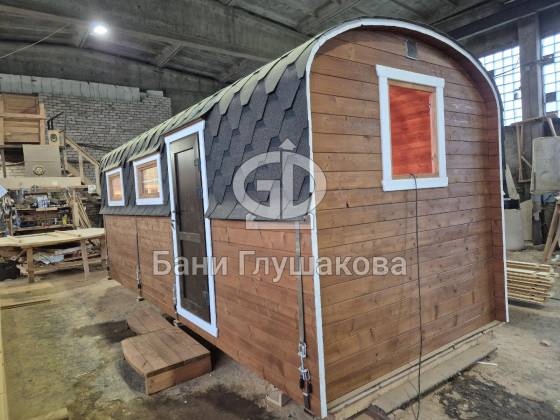 Баня «Буханочка» из бочковой термодоски 6х5,9