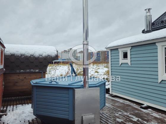 Банный чан 8 граней с подогревом со встроенной печью "Большой"