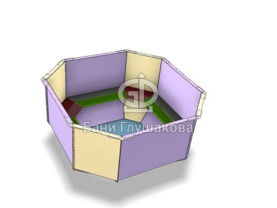 Банный чан 8 граней м204 для самостоятельной сборки ст3