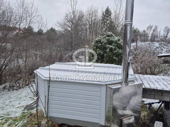 Банный чан 8 граней с подогревом со встроенной печью "Большой"