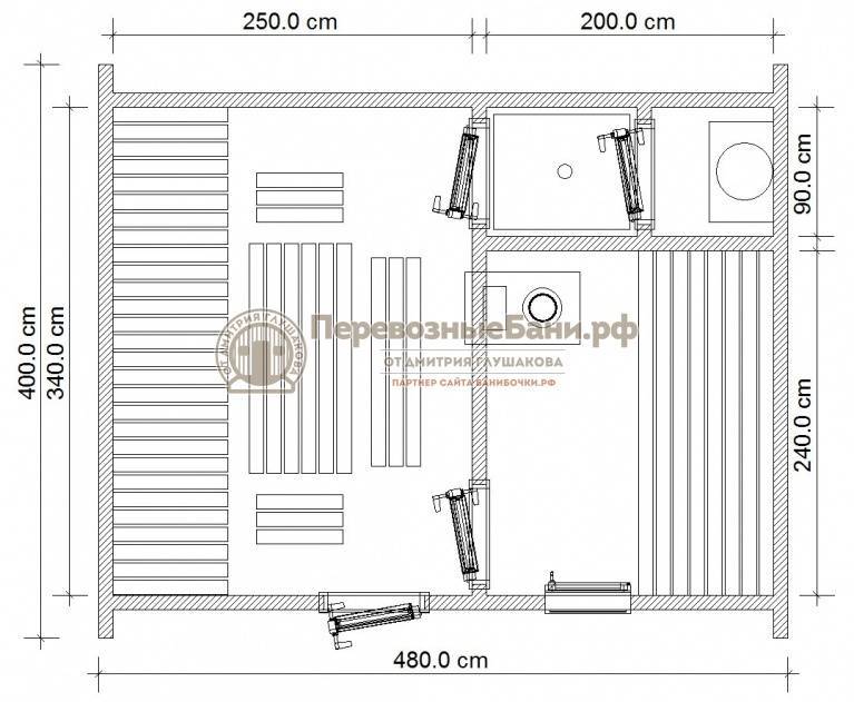 план бани с сауной